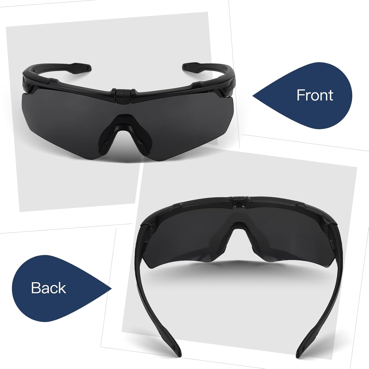 Outdoramic Anteojos de seguridad antivaho  Gafas tácticas, protección ocular de disparo, gafas de Airsoft para hombres
