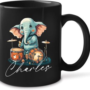 Taza de elefante personalizada con nombre 2023, regalos personalizados para los amantes de los elefantes, taza de tambor de juego de elefantes, Taza de elefante personalizada con nombre 2023, regalos personalizados para los amantes de los elefantes, taza de tambor de juego de elefantes,
