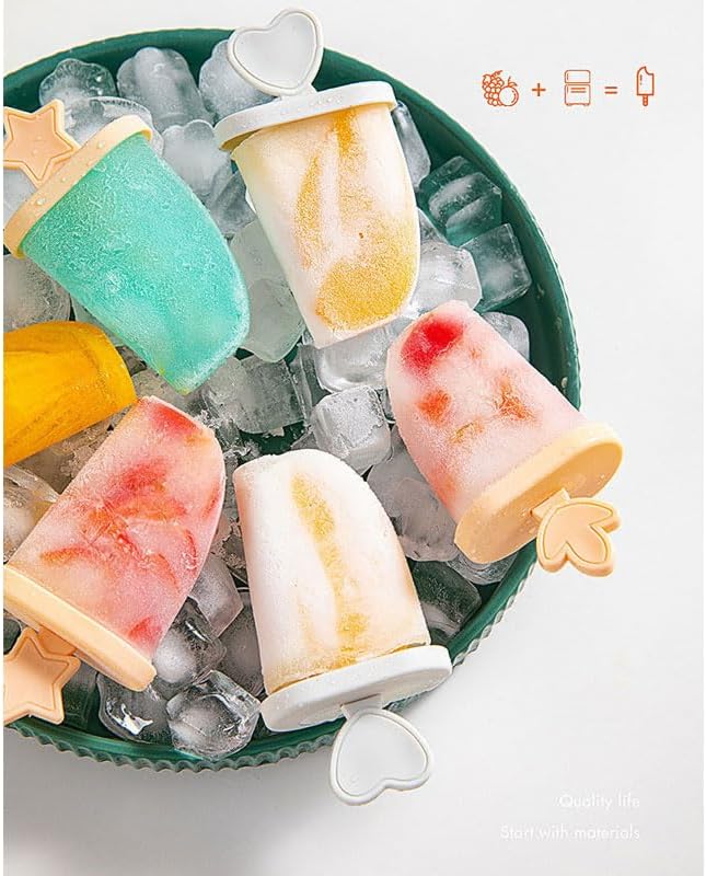Molde de helado hecho a mano para helados, moldes para paletas de postre para congelador, fruta, cubitos de hielo, formas reutilizables (azul)