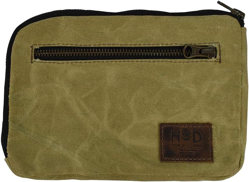 Hide & Drink, Bolsa de equipo con cremallera, bolsa de camping, accesorio de viaje, bolsa multiusos, lona encerada y cuero de grano completo