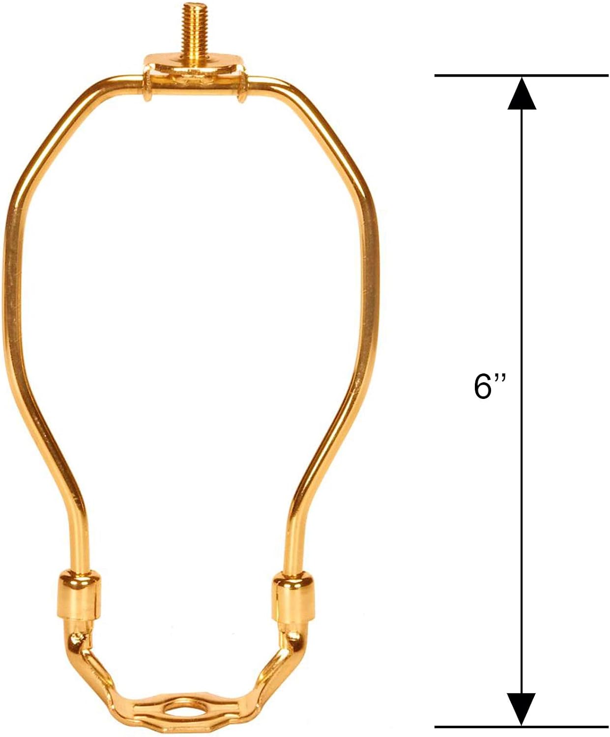 Dysmio Lighting – Juego de 2 lámparas resistentes de 6 pulgadas para pantallas de lámpara, acabado de latón pulido, paquete de 2