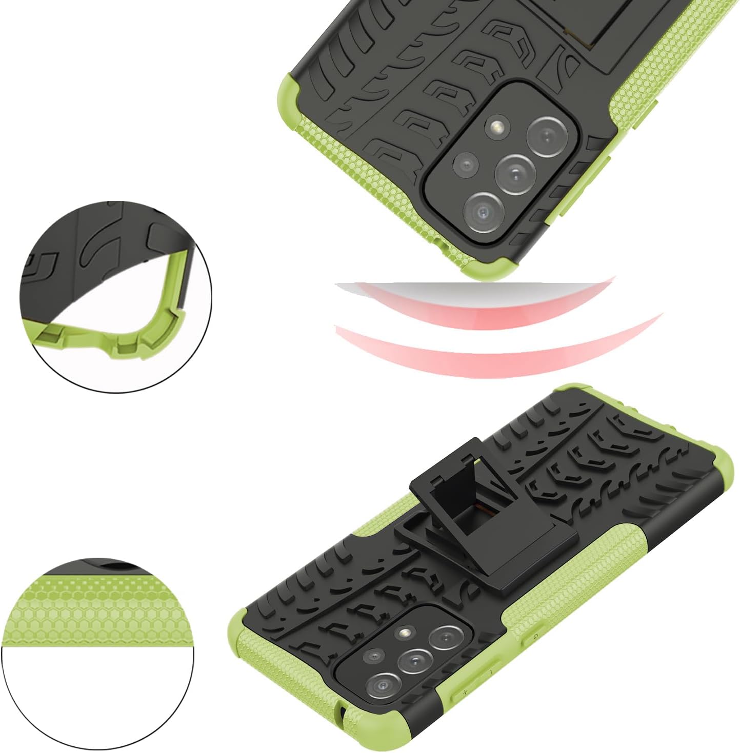 Asuwish Funda de teléfono para Samsung Galaxy A73 5G con protector de pantalla de vidrio templado y soporte delgado, funda protectora híbrida