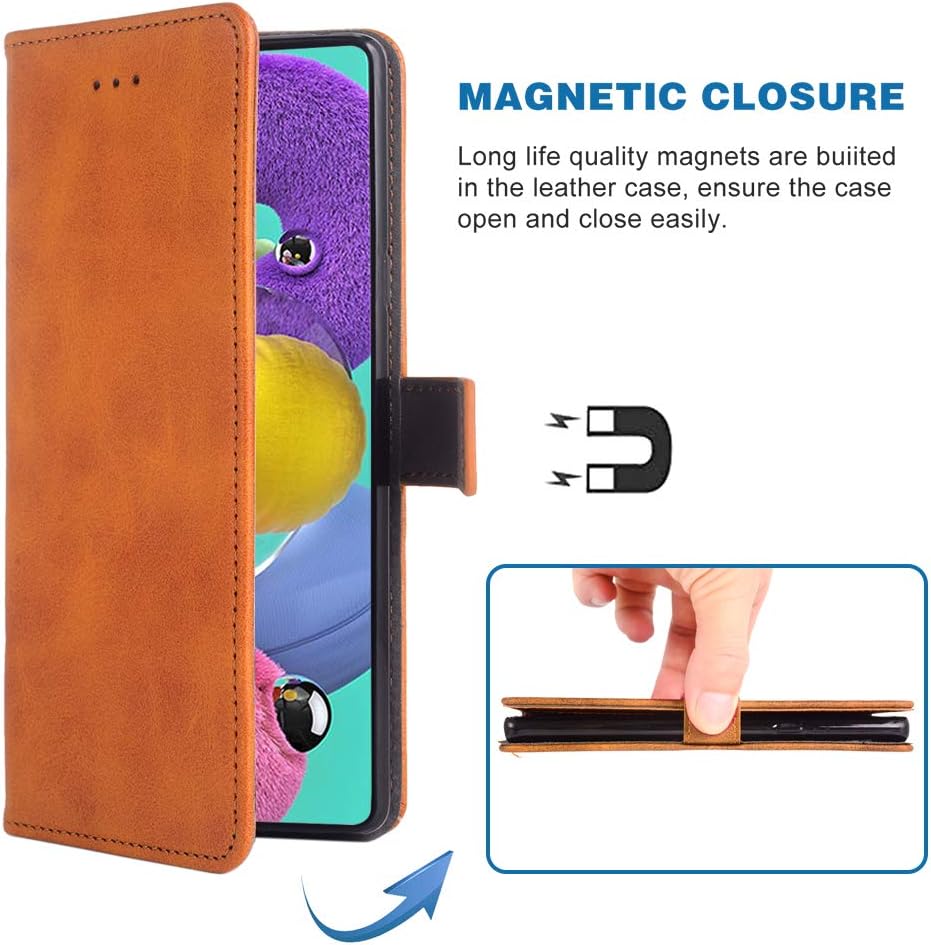 Funda para teléfono Samsung Galaxy A51 2020, funda tipo cartera con tapa, de piel sintética, ranuras para tarjetas de crédito, protección de cuerpo