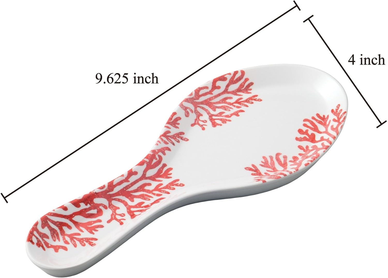 UP ware – Soporte para cuchara de melamina de 9.625 pulgadas, soporte para utensilios de cocina, mesa de comedor (coral rojo)