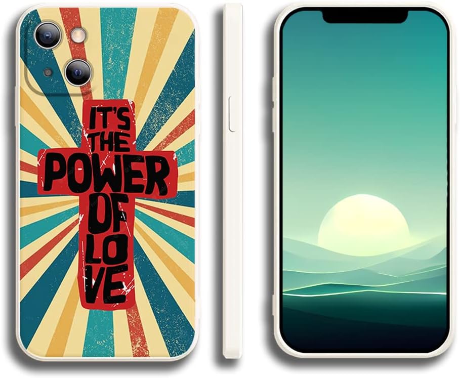 Funda compatible con iPhone 14 Plus, con cita cristiana de The Cross of Christian en fundas retro Sunburst para hombres, mujeres y adolescentes,