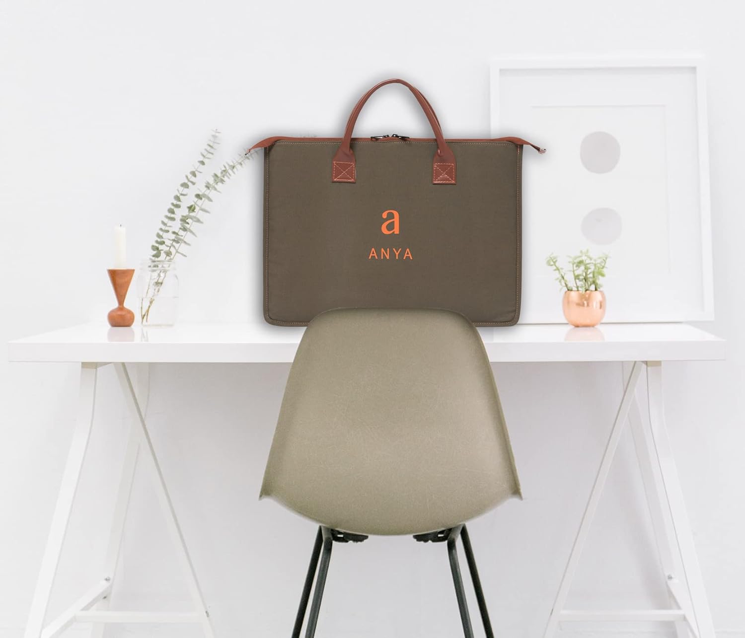 ANYA Bolsa de portafolio de arte, estuche de transporte para artistas, bolsa de almacenamiento para obras de arte, carteles con cremallera y asas,