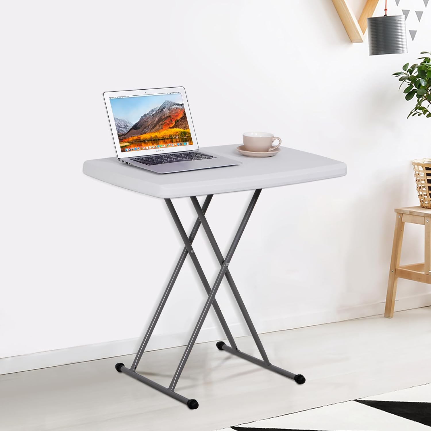 F2C Mesa plegable de 30 pulgadas, mesa personal multifuncional, altura portátil y ajustable para bandejas de TV, laptop, costura, ideal para