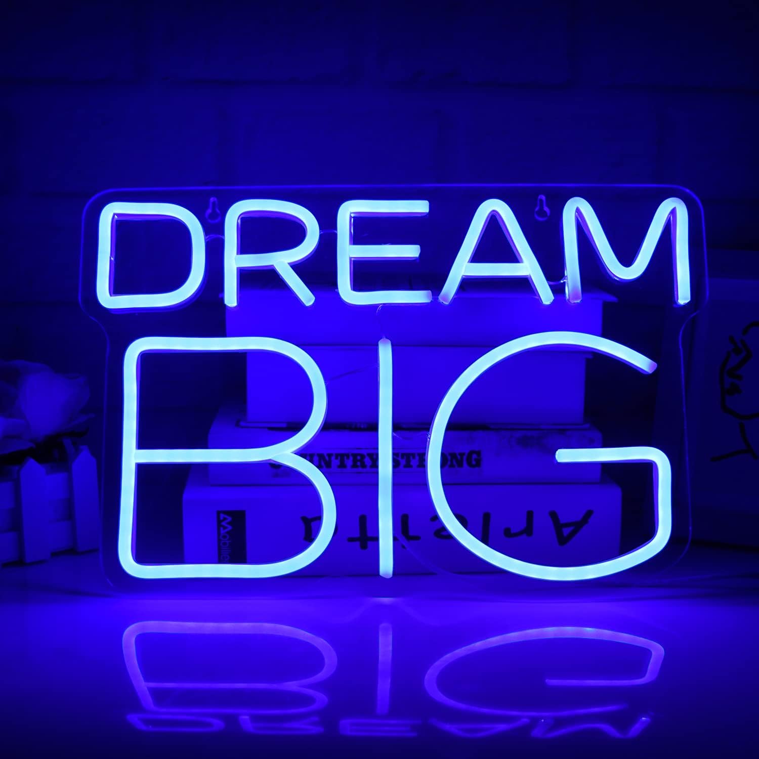 JFLLamp Dream Big – Letreros de neón para decoración de pared, luces LED para dormitorio, adecuados para hombre, cueva, cerveza, bar, bar,