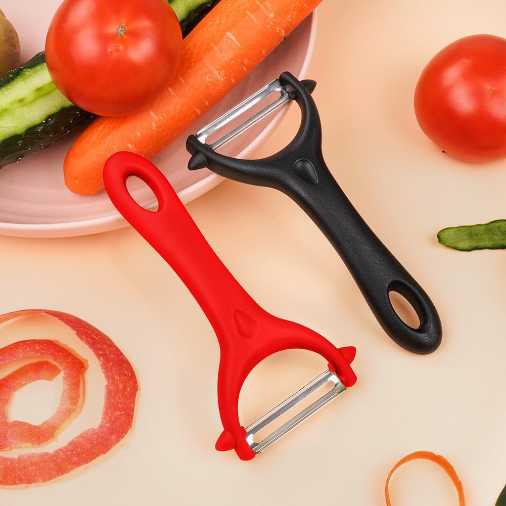 AUAUY 2 peladores de papas, pelador giratorio de verduras en forma de Y, pelador de frutas para cocina, pelador en Y antideslizante, mango