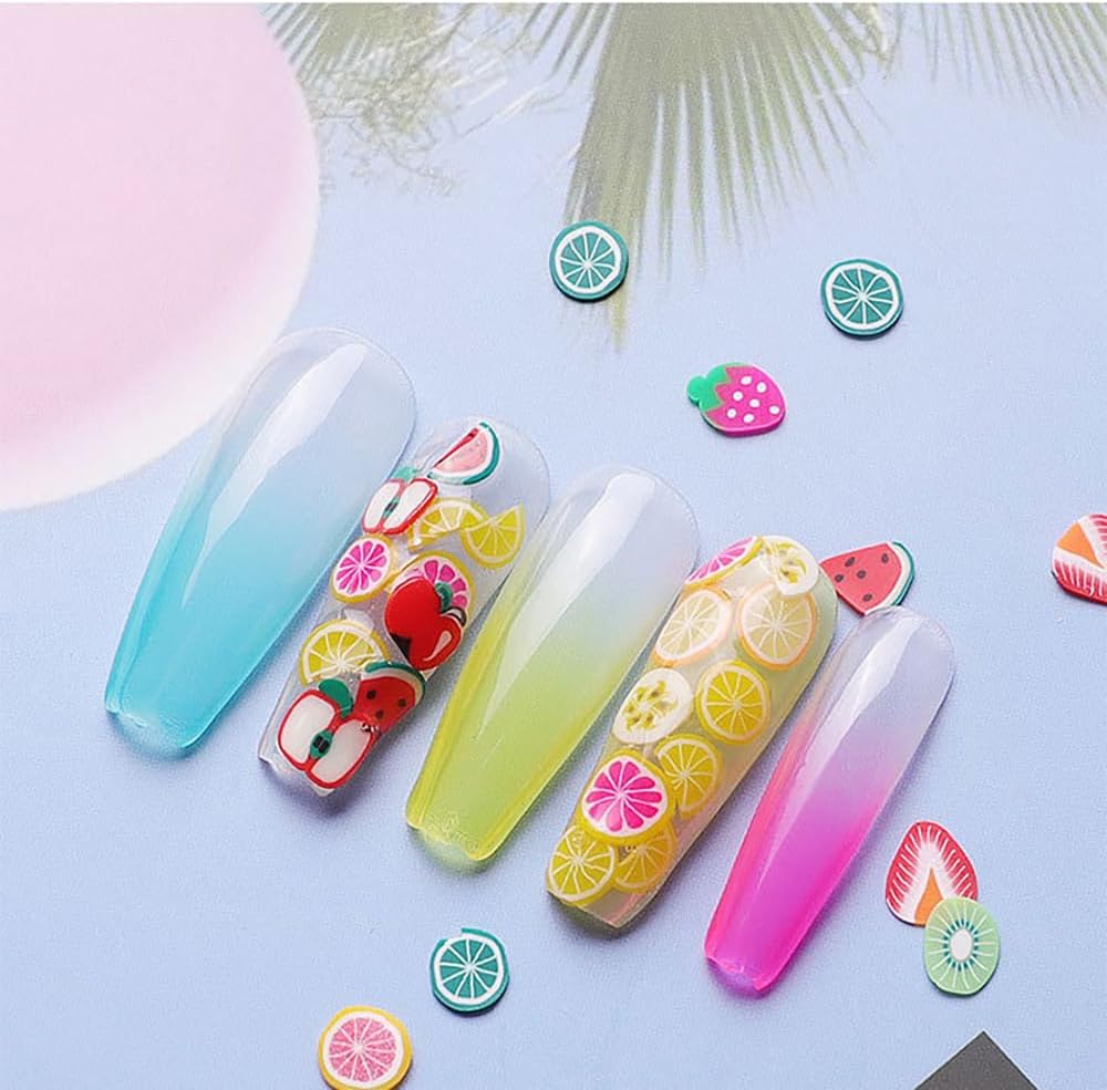 Polímero mixto de arcilla polimérica de 1.76 oz, 0.197 in, mezcla de colores, rebanadas de cerámica suave, decoración de uñas, accesorios de relleno