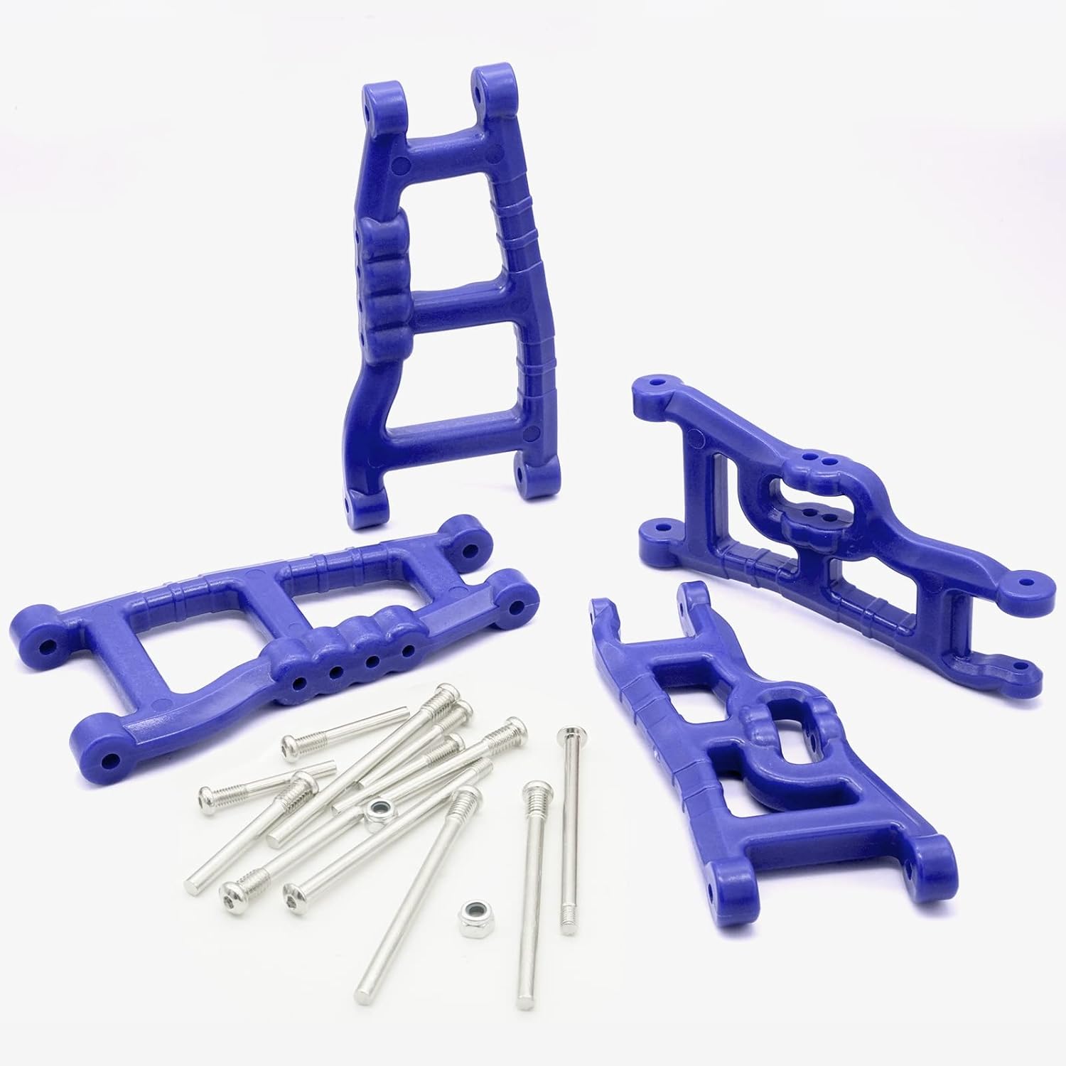 OGRC – Paquete de 4 brazos de suspensión delantera y trasera de plástico para Traxxas 110 Slash 2WD F-150 Reemplazo de 2555 3631 (azul)