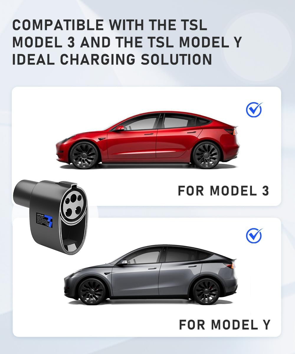 Adaptador mejorado J1772 a TSL Pro especialmente diseñado para el modelo 3 y adaptador de carga Y para accesorios Tesla, carga más rápida, soporte