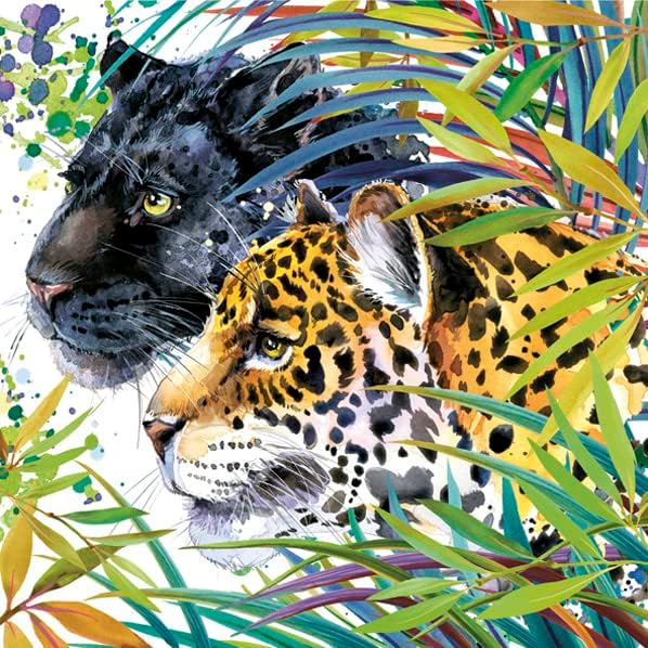 Servilletas de papel de 20 unidades, 13 x 13 pulgadas, diseño de animales de animales de tigre, servilletas de cóctel de 3 capas para arte, cena y