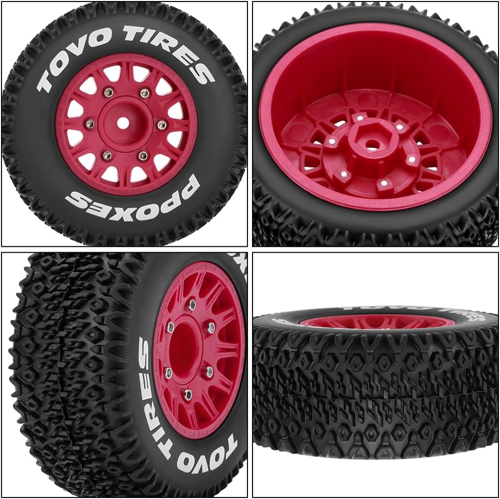 GLOBACT Ruedas y neumáticos hexagonales RC de 0.472 in0.551 in para camiones RC 110 Slash 2WD 4×4 Arrma Senton Axial Losi Redcat Rc4wd Hex Reemplazo