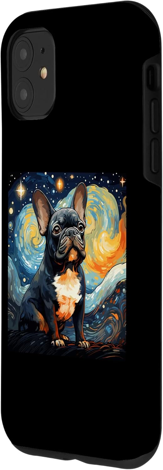 Funda para iPhone 11 Van Gogh Dog Bulldog Francés
