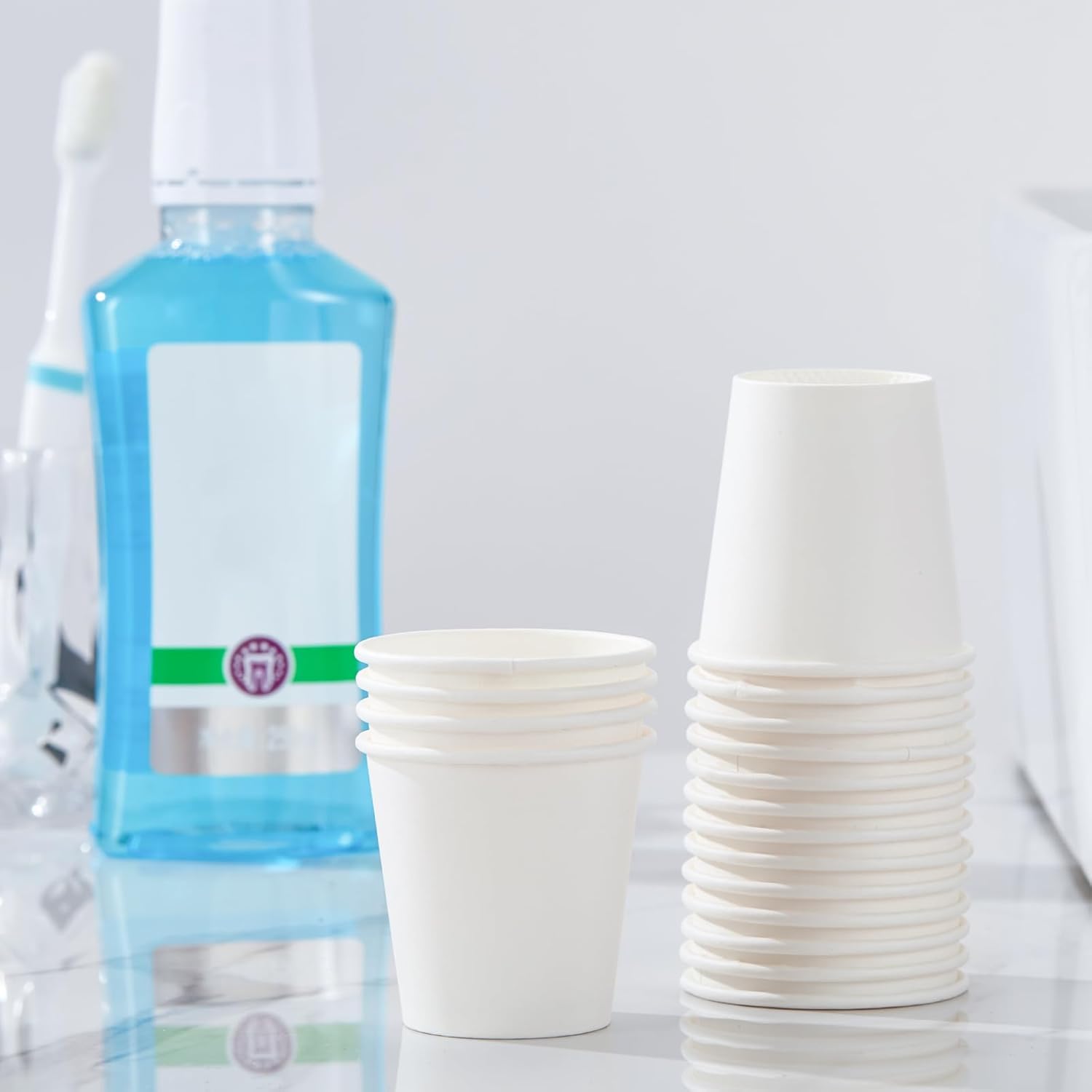 SIUQ Paquete de 1200 vasos de papel de 3 onzas, pequeños vasos desechables para enjuague bucal para baño, tazas de espresso, mini vasos de papel