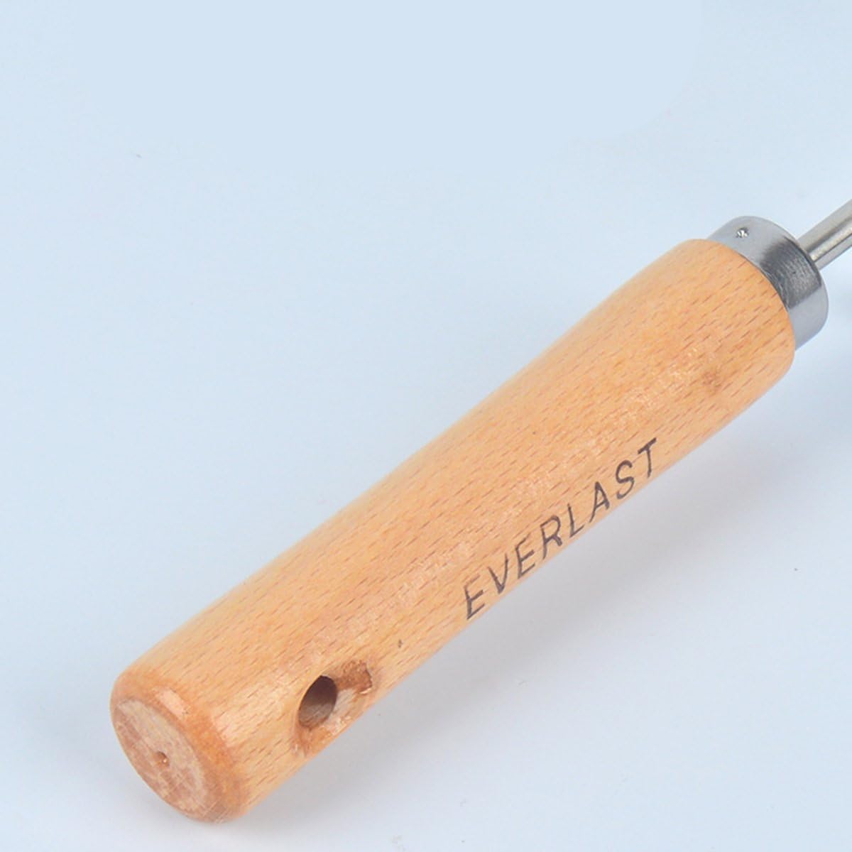 TOPBATHY Mini rastrillo pequeño de acero inoxidable para jardín, agarre firme, mango de madera, rastrillo de garra corta fuerte, herramienta de
