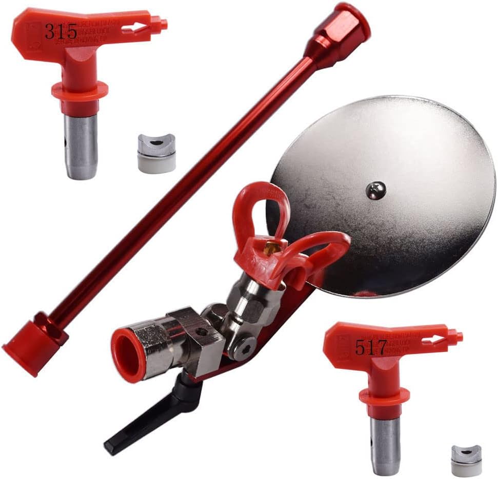 Airless SJG Herramienta de accesorios de guía de pulverización universal pulverizador, incluyendo boquilla 317 517 y varilla de extensión de 12