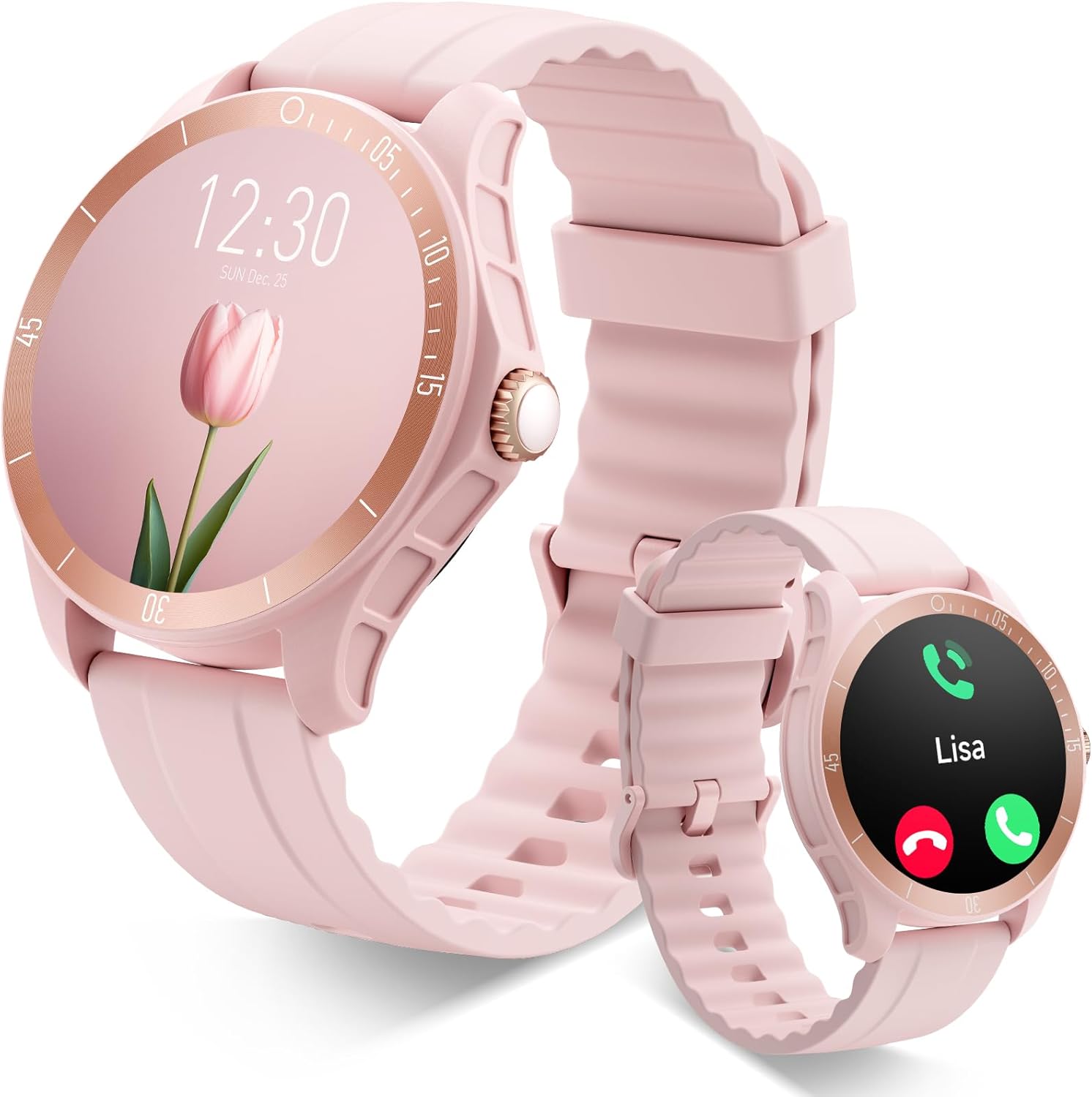 Reloj inteligente de fitness para mujer, Quican iOS y Android, compatible con Bluetooth, rastreador de actividad con monitor de frecuencia cardíaca,