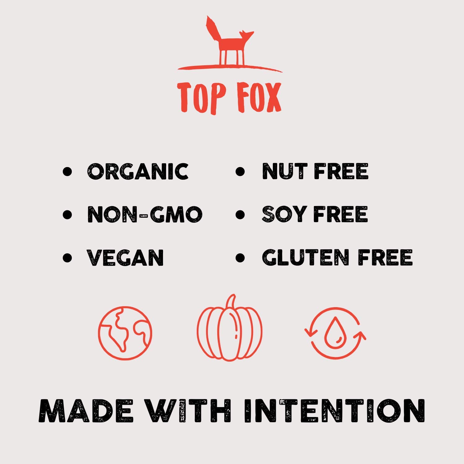 Top Fox Snacks – Semillas de calabaza tostadas orgánicas  Snacks de proteínas saludables – Sin gluten – Para dietas keto y veganas (3,5 oz)