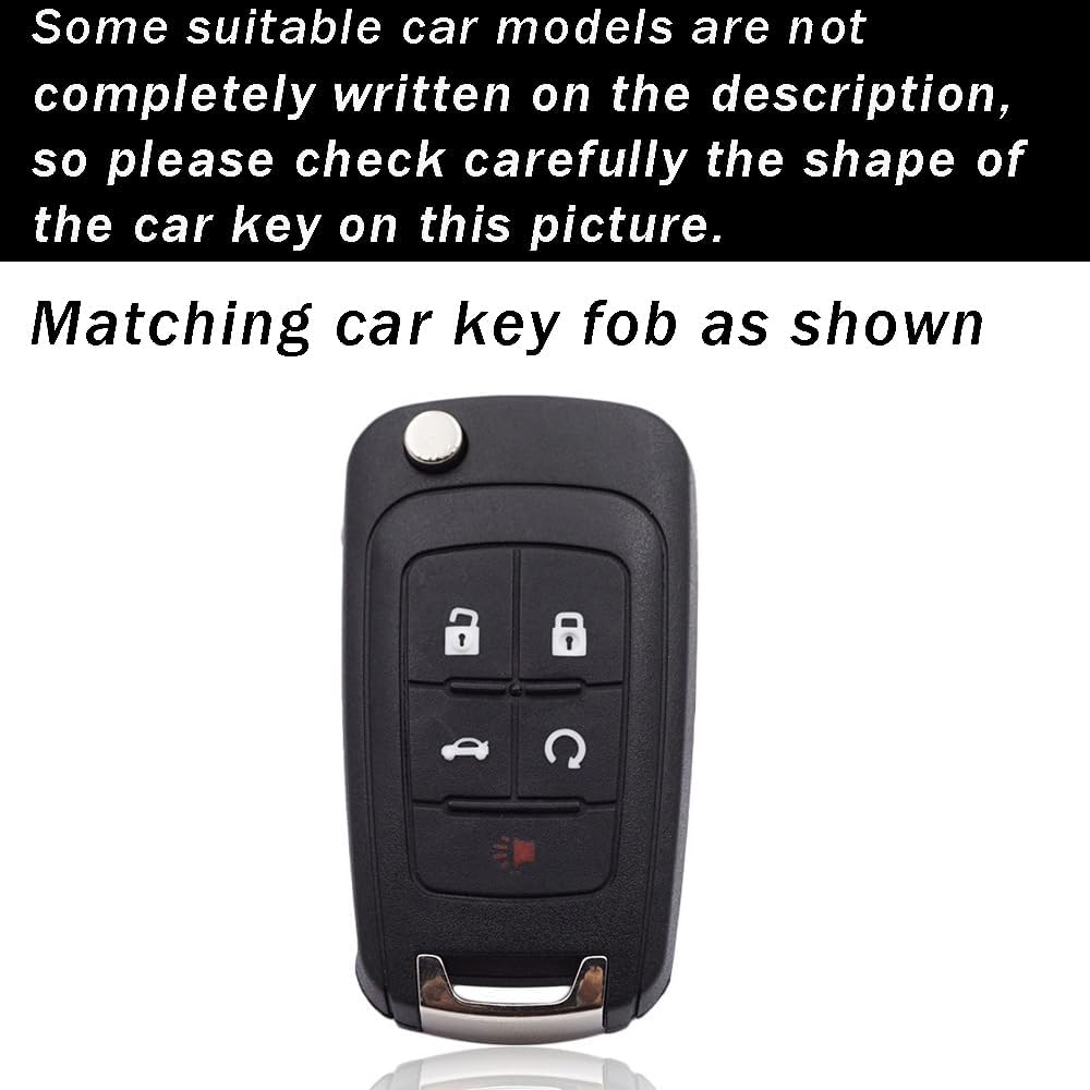 ontto Funda para llavero con tapa de 5 botones para Chevy Car Key Case Fit para Buick Lacrosse Encore Allure Remote Key Holder