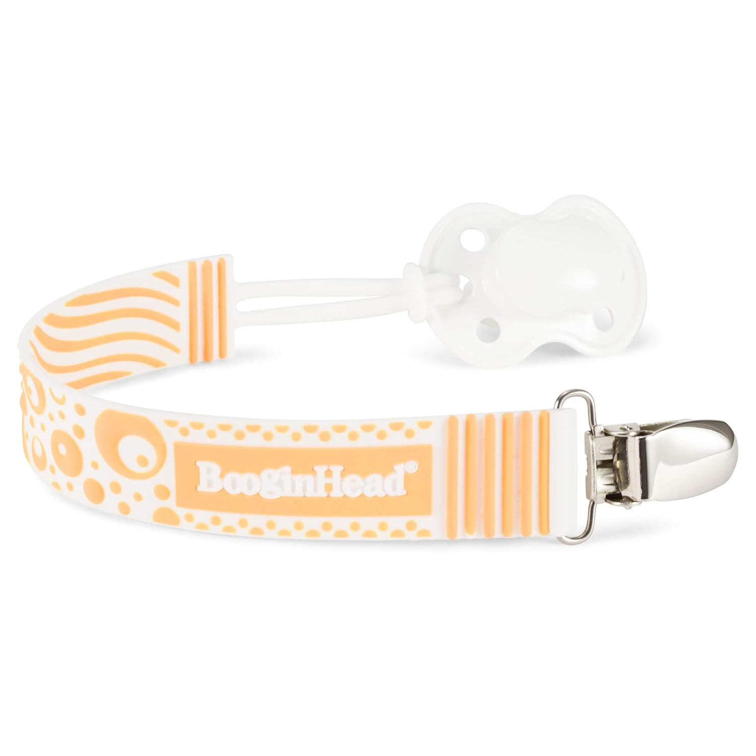 BooginHead Clip de silicona para chupete de bebé, color naranja
