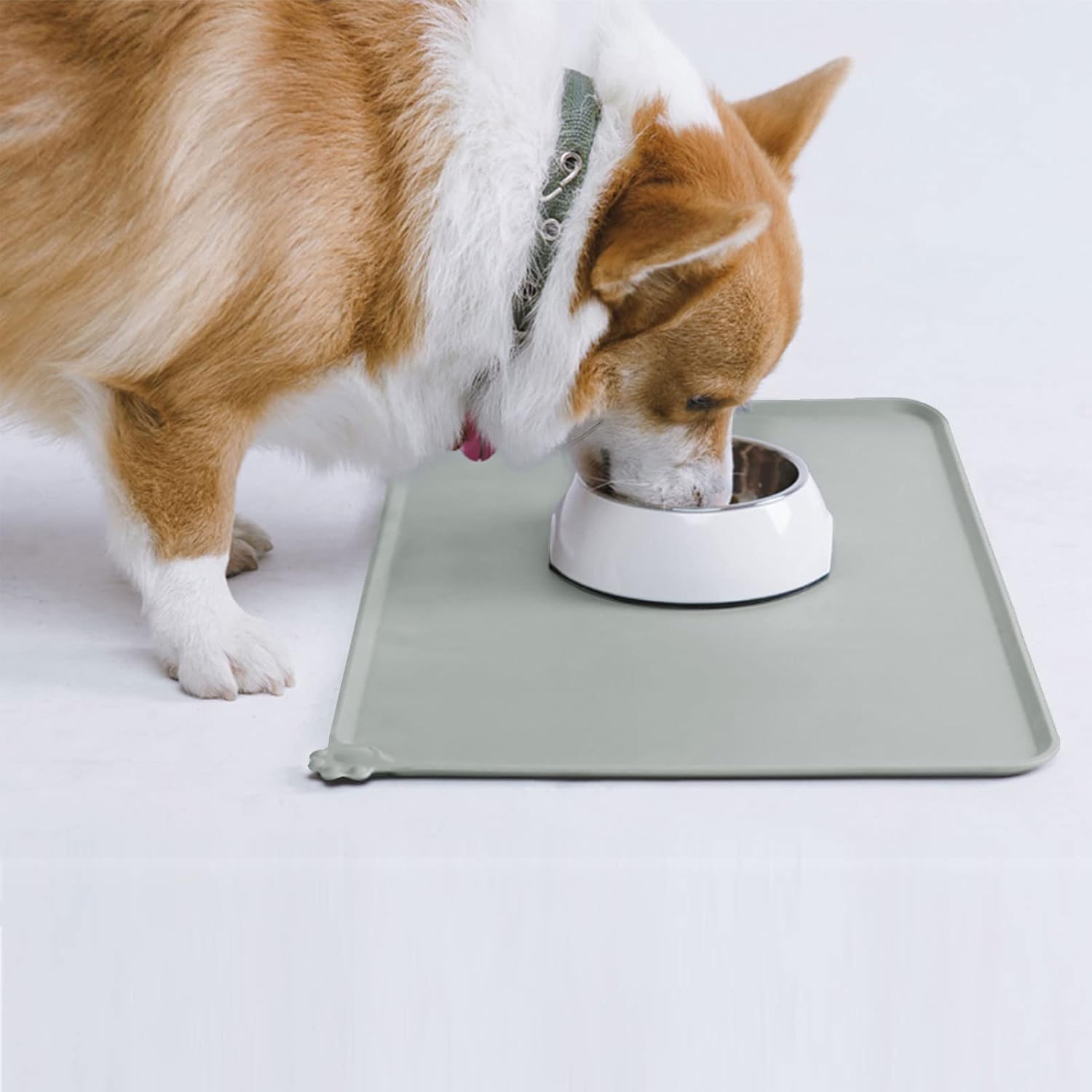 AUDWUD – Tapete de silicona, impermeable y antideslizante para alimentos de perros y gatos, para tazón de mascotas