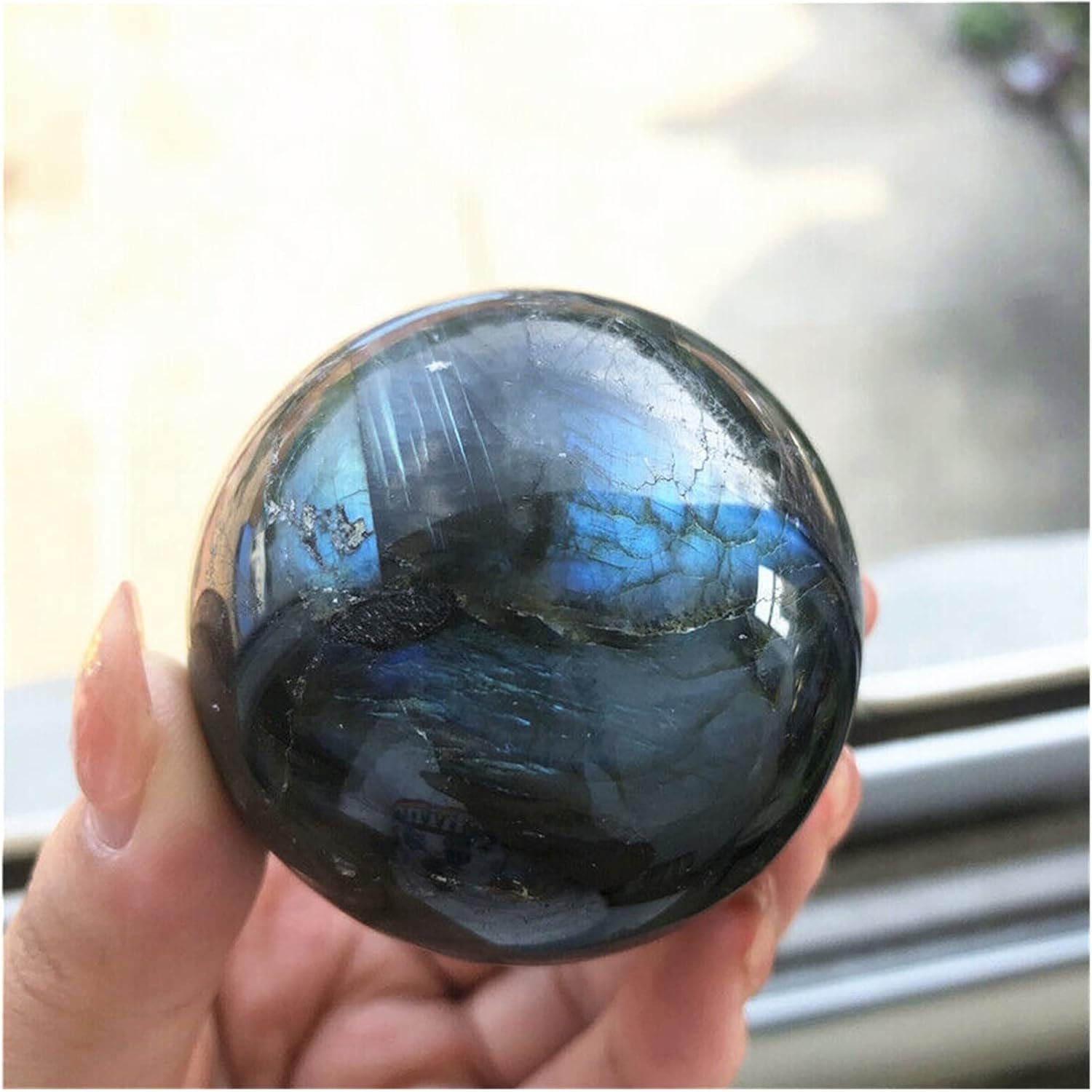 Labradorita esfera de cristal natural cuarzo piedras naturales y minerales piedras preciosas pedras para artesanato Reiki decoración (tamaño