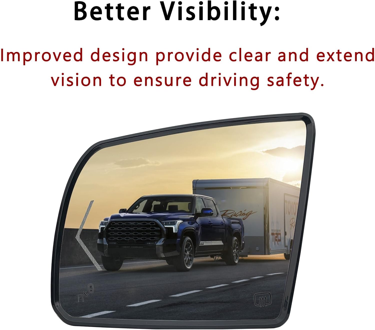 Sistema de detección de puntos ciegos con calefacción en el lado del conductor para Toyota Sequoia 2008-2017 2007-2020 Toyota Tundra Espejo lateral