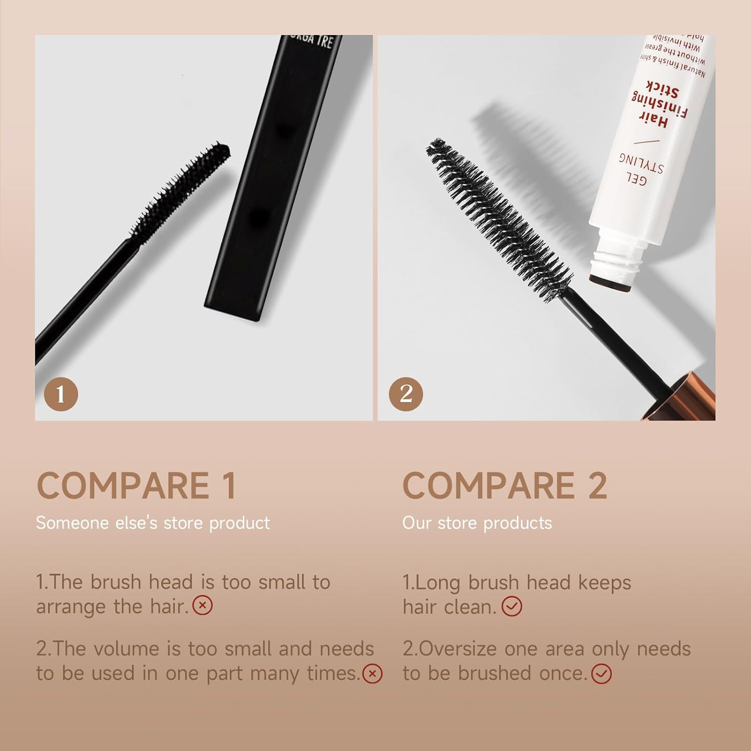 BEUKING Broken Small Hair Finish Stick Hair Smoothing Cream Loose Hair Styling Quick Styling Non-Sticky Bangs Styling Gel para control del