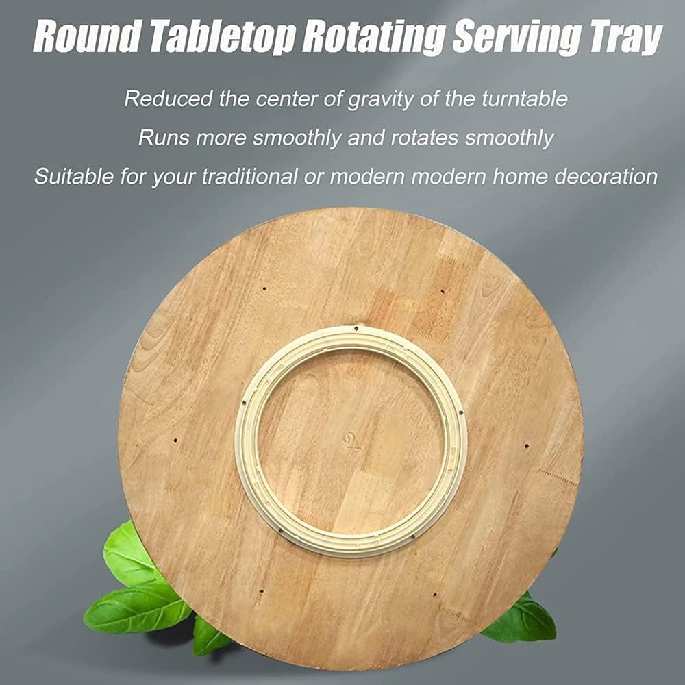 EMENAR Bandeja giratoria de madera de 30 pulgadas, plato de servicio de cocina resistente, mesa giratoria grande, giratoria, Lazy Susan, 8 estilos
