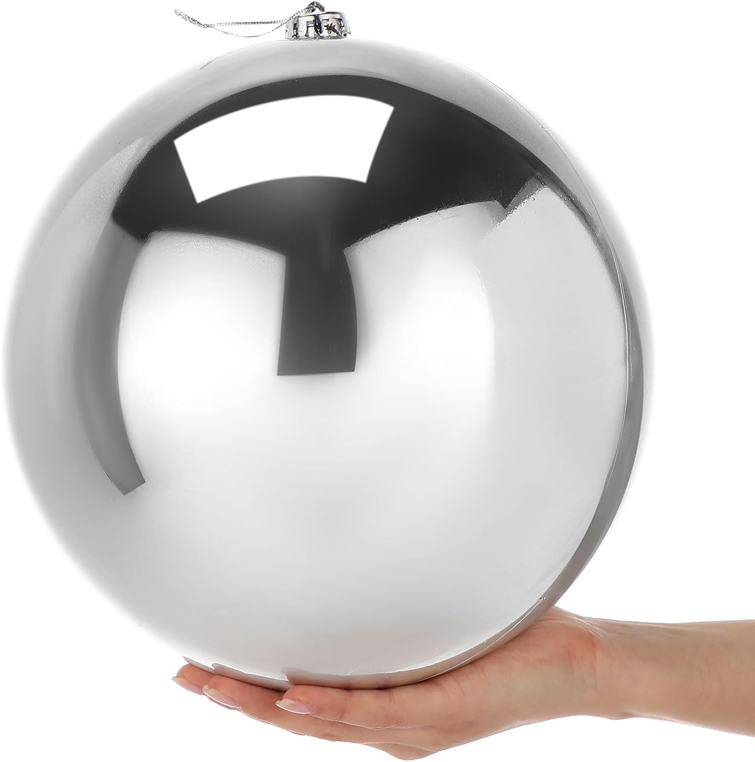 Adornos de bola de Navidad jumbo de 10 pulgadas, bolas de plástico resistentes a los rayos UV y al agua, bola grande y brillante, adornos de bola de
