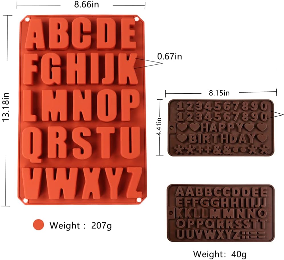 Moldes de silicona del alfabeto para hormigón de cemento mayúscula número molde de resina pastel molde DIY yeso hecho a mano herramientas de