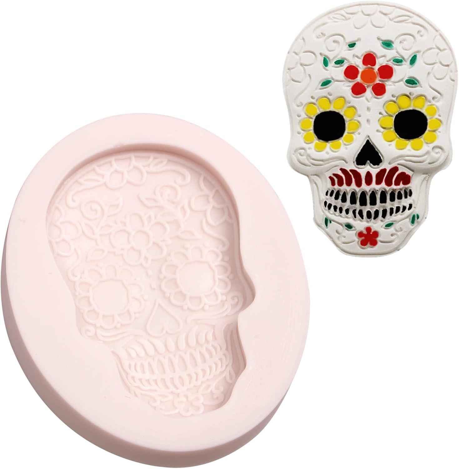 Moldes de silicona para murciélagos de Halloween, 6 unidades, molde de calabaza araña, fantasma, fondant, calavera, ramitas, molde para pastel de