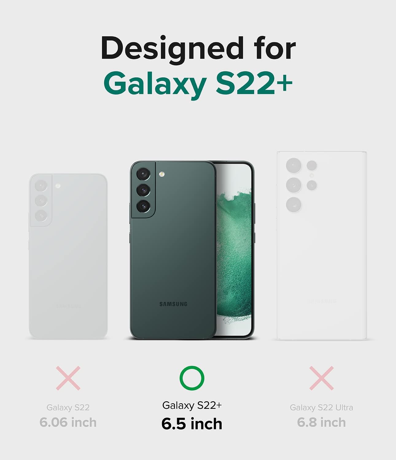 Ringke Fusion – Funda compatible con Samsung Galaxy S22 Plus 5G (2022), parte trasera rígida transparente antiamarilleamiento con funda protectora a