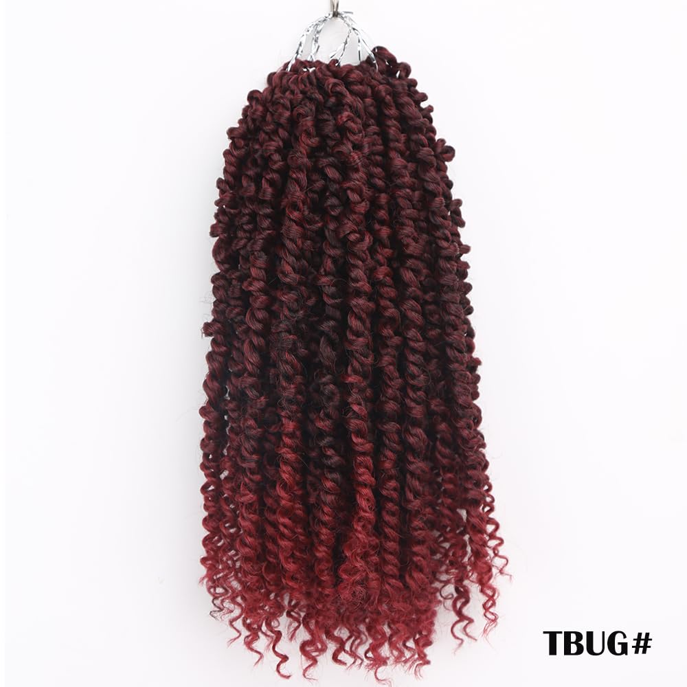 Pelo de Passion Twist  Cabello de ganchillo de 18 pulgadas para mujer, 8 paquetes de cabello rizado pretrenzado de ganchillo Passion Twists