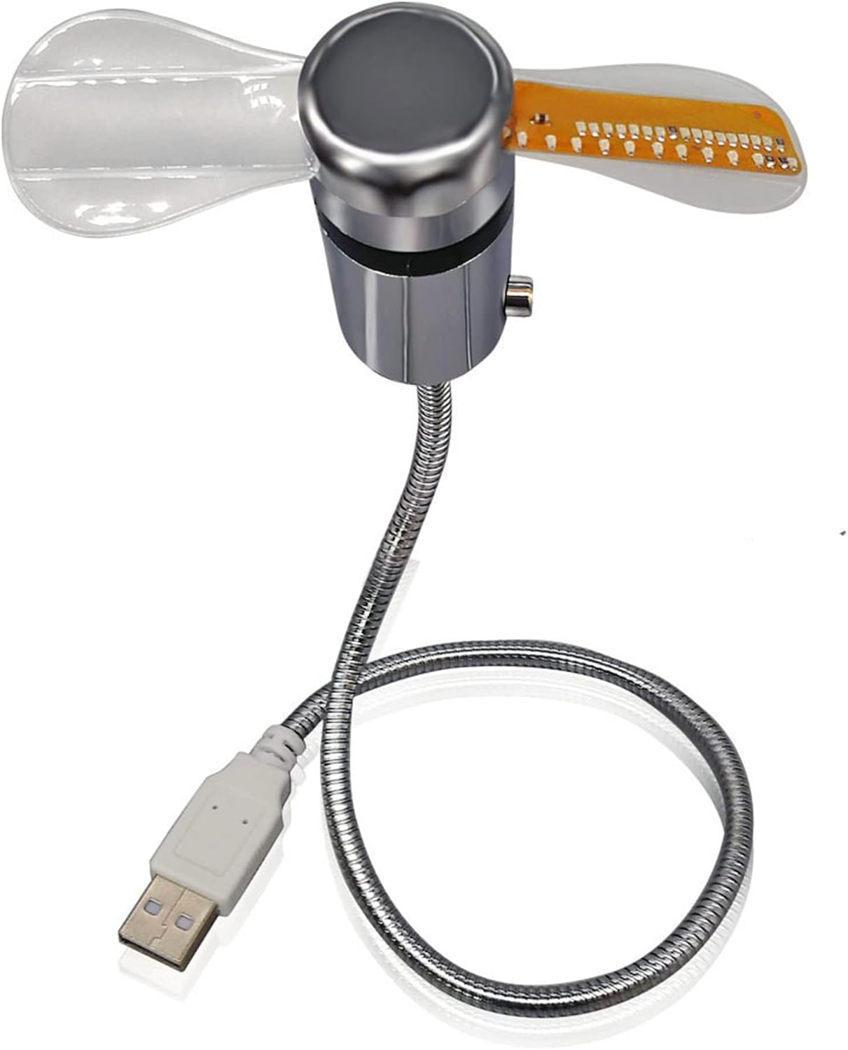 Ventilador de reloj LED USB con pantalla de temperatura real en tiempo real, mini ventilador de refrigeración LED para oficina y hogar