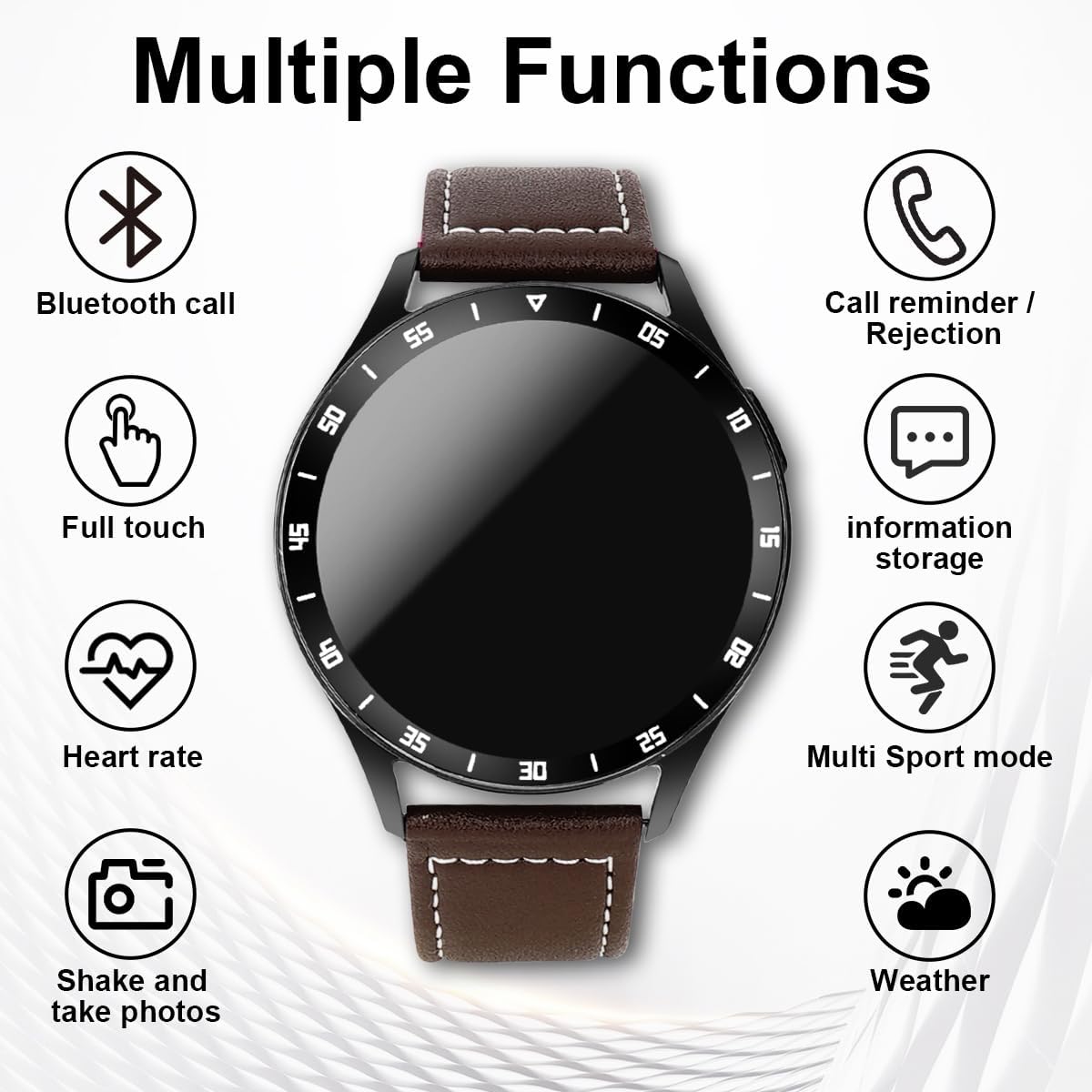 VOVOAEWACH Reloj inteligente 2 en 1 con auriculares, reloj de fitness redondo de 1.39 pulgadas, reloj Bluetooth con pasos, calorías, rastreador con