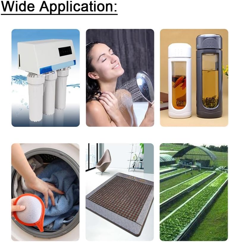 DGQ Perlas de filtro de ducha de 5.29 oz de repuesto para cabezal de ducha, bolas de piedra mineral para filtración de agua, incluyendo 8 tipos de