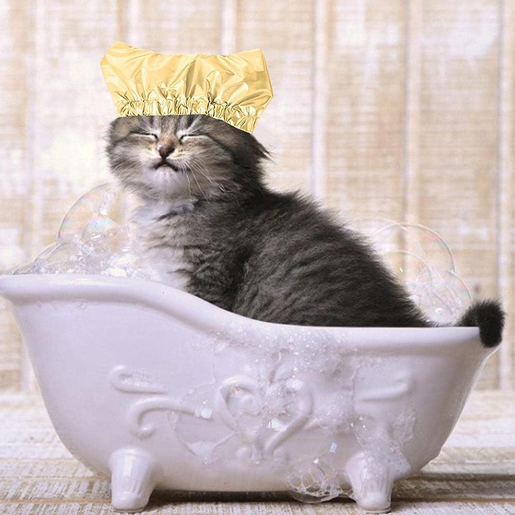 Zerodis Gorro de ducha para mascotas, gorro impermeable, protección para los oídos de la ducha de mascotas, cubiertas para orejas de perro,