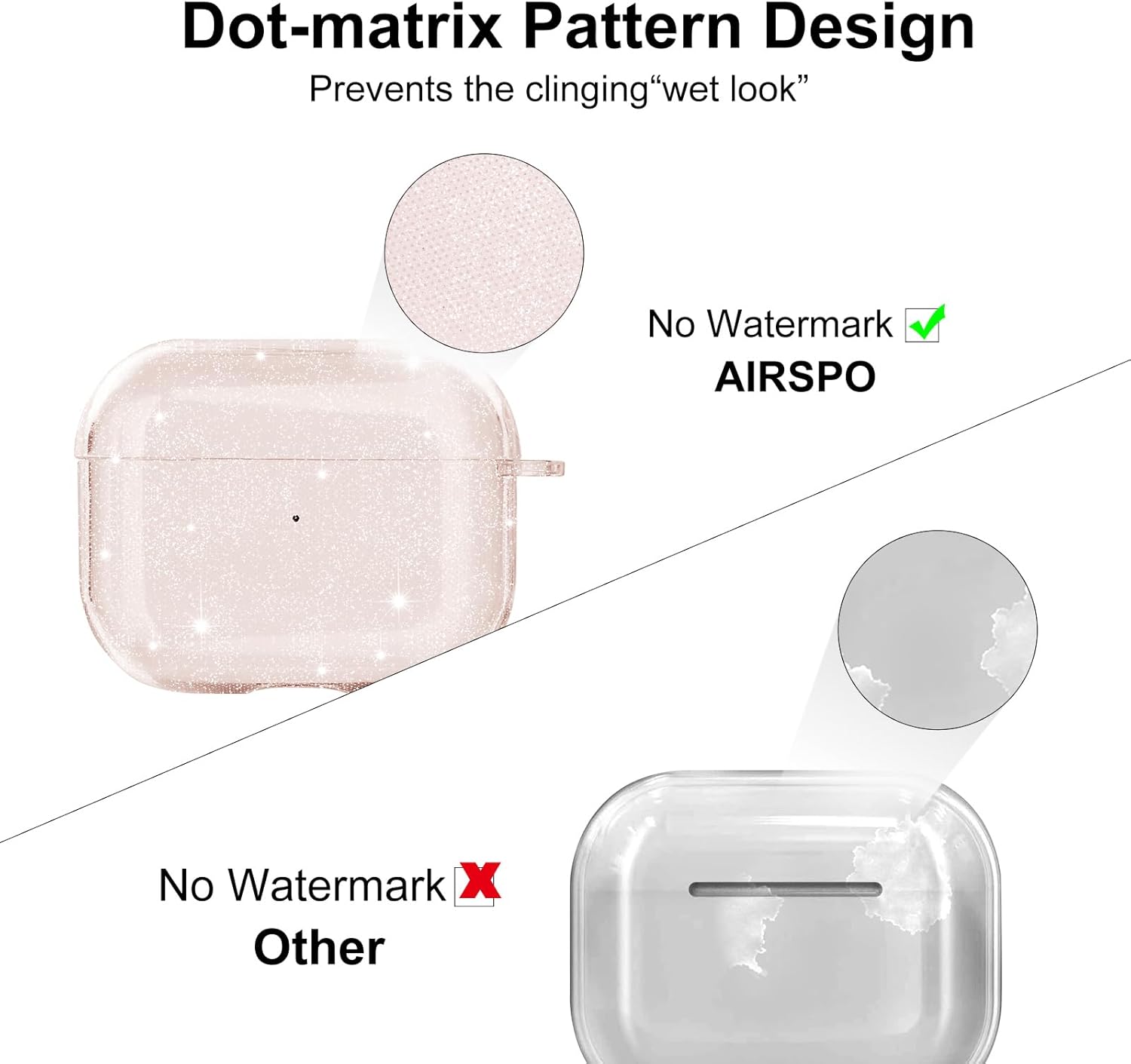 AIRSPO Funda para Airpods 3, funda protectora de TPU suave y transparente compatible con Apple AirPods de 3 generación, funda de carga inalámbrica