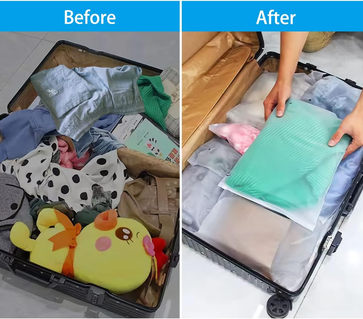 30 bolsas de almacenamiento de viaje, bolsas de plástico reutilizables con cremallera para bolsa de hospital, bolsa de almacenamiento de equipaje