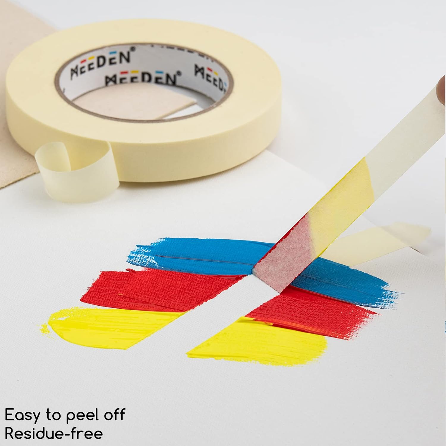 MEEDEN Paquete de 10 cintas adhesivas de 1.0 pulgadas con total de 1804.5 pies (1,804.5 ft), color beige, sin ácidos, fácil de despegar, ideal para