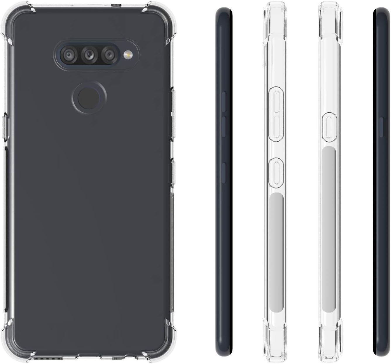 Funda para LG K50S Clear TPU Cuatro Esquinas Cubierta Protectora Transparente Suave Funda