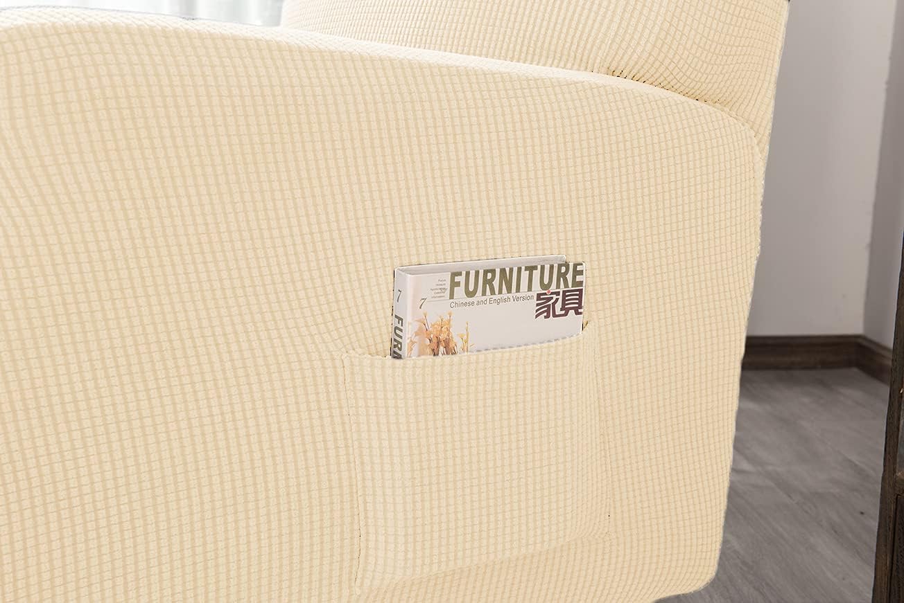 vctops Fundas elásticas para sofá reclinable, resistentes al agua, suaves, a cuadros, para sofá reclinable de 3 cojines, funda elástica