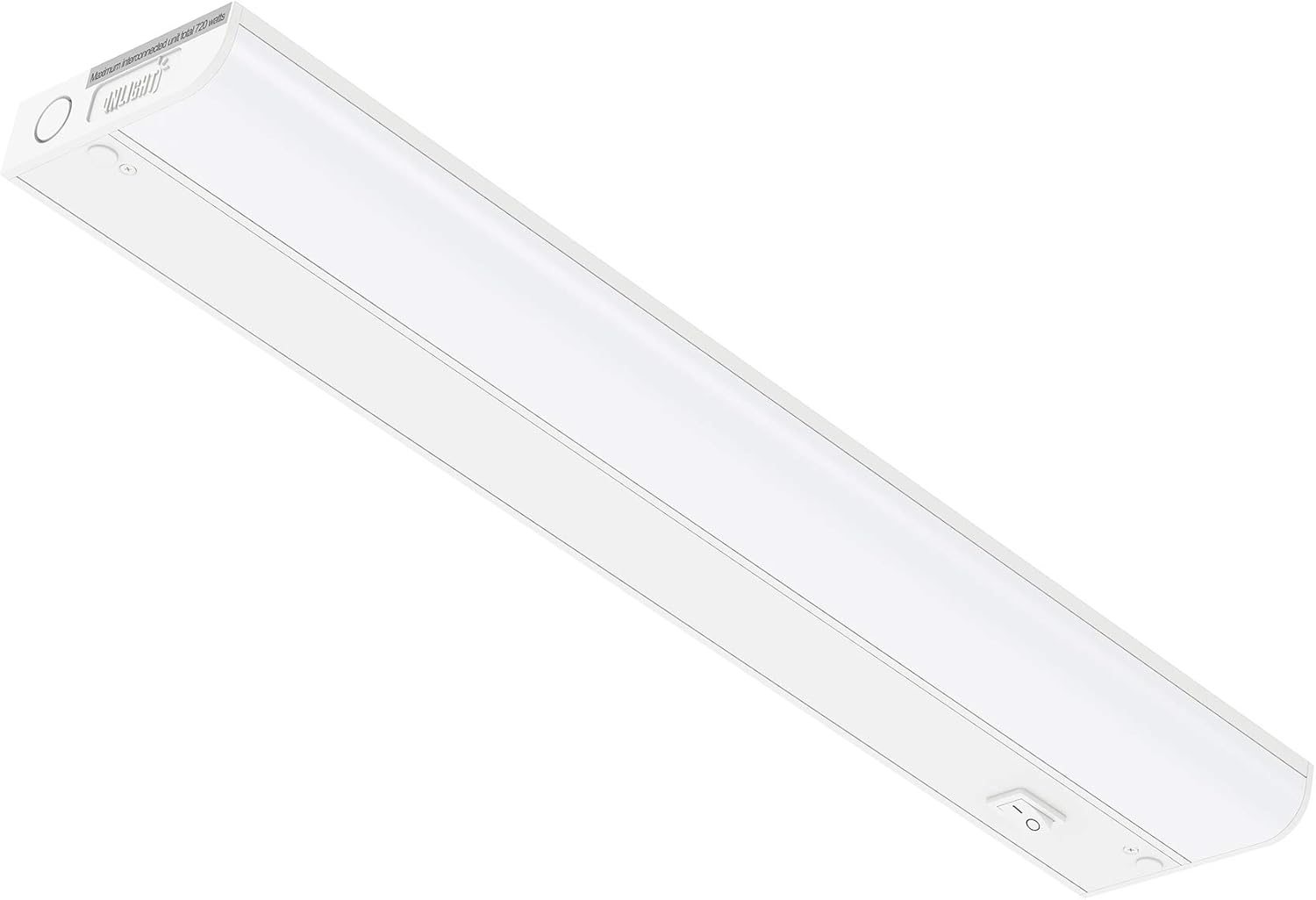 GETINLIGHT Luces LED regulables cableadas solo debajo del gabinete, 18 pulgadas, blanco suave (3000 K), acabado blanco mate, listado ETL,