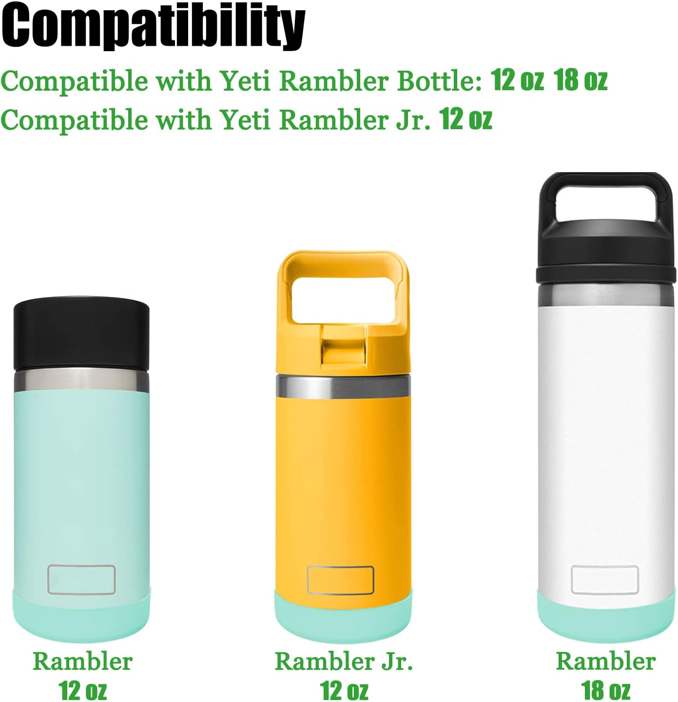 Funda de silicona para botas YETI Rambler Jr de 12 onzas y Rambler de 12 onzas y 18 onzas, protección más segura para botella YETI Rambler  Apto