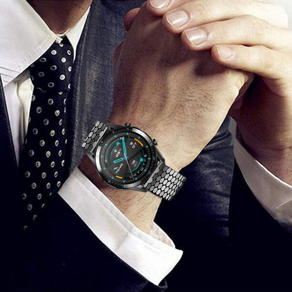 Correas compatibles con Samsung Galaxy Watch de 1.81 pulgadas  Galaxy 3 de 1.77 pulgadas  Gear S3, correa de repuesto de malla metálica de acero