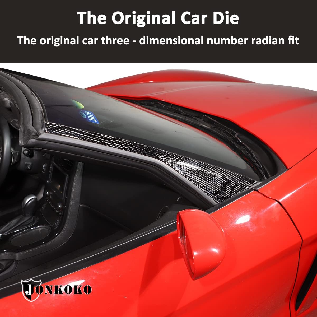 2 piezas de calcomanías de panel de pilar A de fibra de carbono suave para Chevrolet Corvette C6 2005-2013 Accesorios de moldeo de pilar A (negro)
