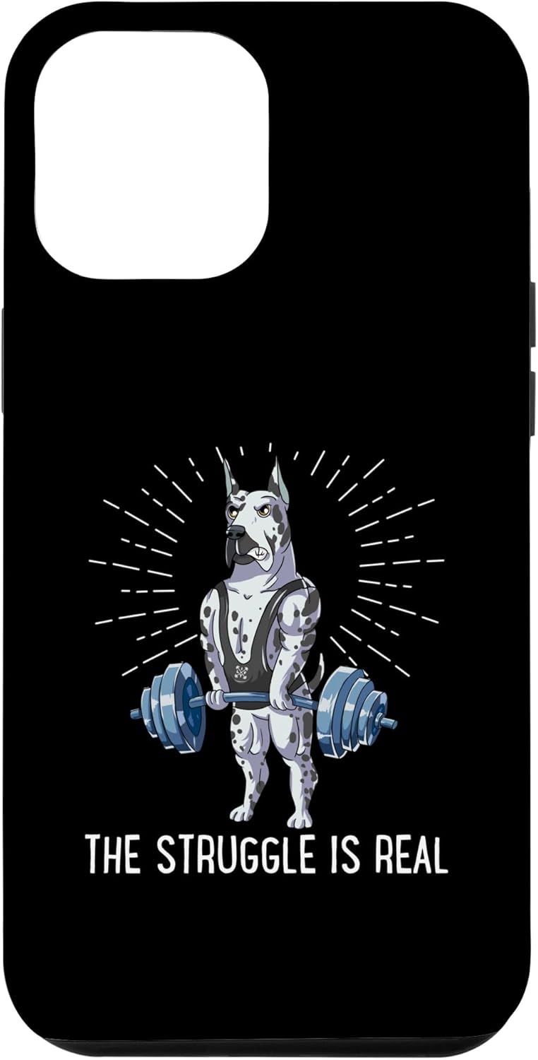 iPhone 13 Pro Max Struggle Is Real Dogo Argentino Deadlift Fitness Case